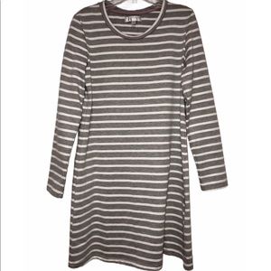 Long-Sleeve Striped Dress